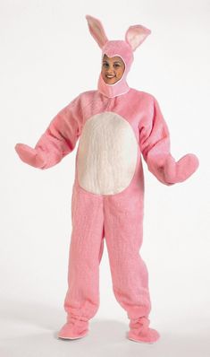 a person in a pink bunny costume