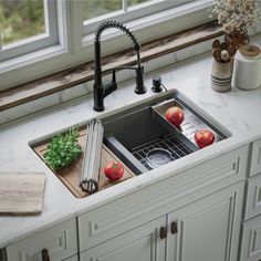 the kitchen sink is clean and ready to be used by someone who has just bought it