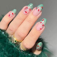 Red Christmas Nails, Cute Christmas Nails, Edgy Nails, Christmas Nails Easy, Christmas Gel Nails, Christmas Nails Acrylic, Nail Swag, Winter Nail Art