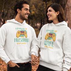 Show your love for each other with the perfect Couple Style Matching Set! Whether it's for your marriage, honeymoon, or just to show off your special connection, our matching shirts, hoodies, and sweatshirts are the perfect way to express your love. Our Matching Sets come in a variety of fun and creative designs, so you and your partner can find the perfect outfit to show your commitment and style. Shop now and find the perfect Matching Set to fit your relationship! Funny Text Crew Neck Top For Anniversary, Custom Text Crew Neck Top For Anniversary, Customizable Cotton Tops For Anniversary, Custom Print White Tops For Anniversary, Custom Print White Top For Anniversary, White Pre-shrunk Tops For Anniversary, White Tops With Custom Print For Anniversary, White Custom Print Tops For Anniversary, White Custom Print Top For Anniversary