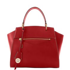 A Taste of Italy  Take this sleek look with you to work, out on the weekend, and beyond. Red Satchel With Handle Drop For Office, Red Double Handle Shoulder Bag With Zipper Pocket, Red Shoulder Bag With Gold-tone Hardware For Work, Red Bags With Zipper Pocket And Double Handle, Red Double Handle Shoulder Bag For Work, Luxury Red Bag With Zipper Pocket, Red Tote Satchel With Zipper, Red Tote Satchel With Zipper Pocket, Red Leather Satchel With Zipper Pocket