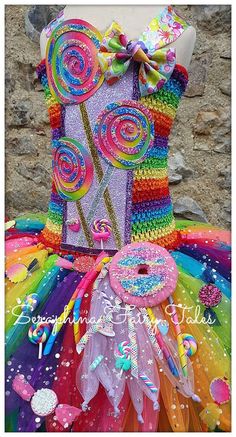 a colorful dress with lollipops on it