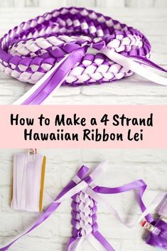 how to make a hawaiian ribbon lei with video instructions on the front and back side