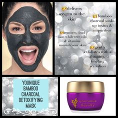 Younique bamboo charcoal mask! Younique Skin Care, Younique Marketing, Younique Party, Younique Business, Younique Beauty, Younique Presenter, Younique Products, Face Mask Recipe, Bio Oil