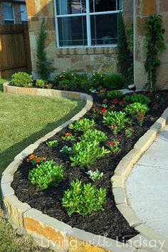 an image of a flower bed in front of a house with the caption'my secret shame '