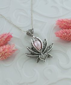 Pink Pearl Silver Filigree Lotus Women Pendant Necklace, 925 Sterling Pendant Artisan Handmade Filigree Floral Large Statement Pendant One of a kind gift, Flower Jewelry Flower Lover Pendant, lotus silver jewelry, Spiritual Jewelry, Yoga Jewelry, handmade necklace, filigree necklace, edwardian necklace Gemstone: Pink Pearl 8x12mm Variation: White Pearl -June is one of only three months (the others are August and December) that has three birthstones, giving you a variety of beautiful birthstone choices. The June birthstones are pearl, alexandrite and moonstone. -This gorgeous onyx silver Edwardian Lotus Pendant Necklace with stunning Pink Pearl, is an elegant piece perfect for the modern fashionista. ( NICKEL FREE ) Chain Length:  -21 Inches ( 53 cm ) -18 Inches + 2 Inches Extender ( 46 cm Jewelry Spiritual, Edwardian Necklace, Sterling Silver Charm Necklace, Turquoise Pendant Necklace, Filigree Necklaces, Jewelry Flower, Women Pendant, Gift Flower, Filigree Pendant