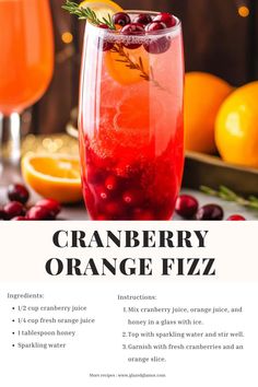 cranberry orange fizz cocktail recipe