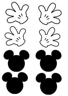 mickey mouse cut outs with different shapes and sizes on the front, side, and back