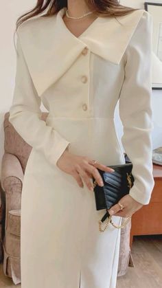 #dress #clothes #outfit #chic #classic Sunday Dress Outfit, Elegant Outfit Classy, Sunday Dress, Modest Dresses Casual, Stylish Work Attire, Modesty Fashion, Korean Fashion Dress, Mode Casual