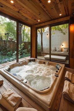 Elegantly enclosed hot tub in a wooden gazebo, offering privacy and style in an urban backyard. Screened In Hot Tub Area, Enclosed Hot Tub, Outdoor Spa Ideas, Cheap Backyard Makeover, Cheap Backyard Makeover Ideas, Backyard Hot Tub, Backyard Makeover Ideas