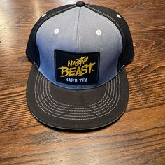 New Without Tags Nasty Beast Hard Tea Flat Bill Adjustable Snapback Gray, Black And Pop Of Yellow Gray Casual Snapback Hat With Flat Brim, Flat Bill Hat, Pop Of Yellow, Flat Bill Hats, Hats For Men, Black Gray, Accessories Hats, Black And Grey, Mens Accessories