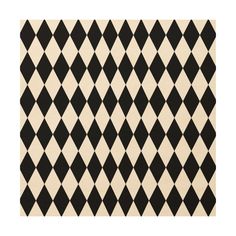 a black and white area rug with diamonds on the bottom, in an argyle pattern