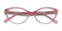 Crystal Pink horn eyeglasses available in variety of colors to match any outfit. These stylish full-rim, small sized acetate eyeglasses include free single-vision prescription lenses, a case and a cleaning cloth. Pink Glasses Frames Zenni, Pink Glasses Outfit, Aesthetic Eyeglasses, Fire Glasses, Cat Eye Crystal, Glasses Inspo, Glasses Outfit, Pink Eyeglasses, Funky Glasses