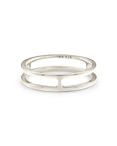 Get the stacked look with just one style, courtesy of the sleek, simple, and super modern Bennett Double Ring in Sterling Silver. Ring Stacking Silver, Silver Ring Stack, Silver Kendra Scott, Double Band Ring, Double Band Rings, Fancy Rings, Bar Ring, Silver Collection, Silver Stacking Rings