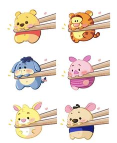 winnie the pooh stickers are lined up on a white background, and there is no image here