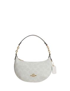 Signature coated canvas and smooth leatherInside multifunction pocketZip-top closure, fabric liningHandle with 6" drop8 1/2" (L) x 6" (H) x 1 1/4" (W)Style No. CM273Color: Chalk Glacier White Trendy White Coach Bags, White Coach Purse, White Coach Pouch Bag, Coach White Pouch Shoulder Bag, Coach Cream Pouch Shoulder Bag, Trendy Purses, New Taiwan Dollar, North Korean, Signature Canvas