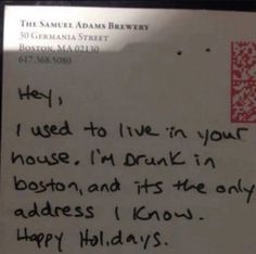 a letter written to someone from the same name as their house and it's not happy holidays