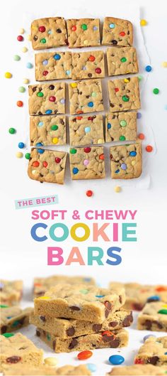 the best soft and chewy cookie bars are made with only three ingredients, they're