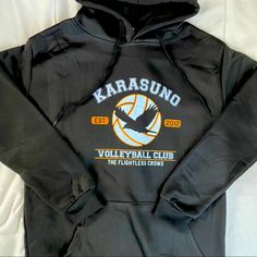 Brand New, Great For Men, Women Or Youth. From Popular Anime, Haikyu, A Karasuno High School Volleyball Hooded Sweatshirt. Black, Long Sleeve, Drawstring Hood, Front Pocket. Multiple Sweatshirts Available In Size Small, Medium And Large. Message Me Size Needed Before Purchase. Black Hoodie With Team Name For Sports Season, Black Sports Hoodie With Team Spirit, Black Sports Hoodie With Team Name, Black Team Name Hoodie Sweatshirt, Black Team Spirit Sports Hoodie, Black Team Spirit Hoodie For Sports, Sports Team Hoodie In Black, Black Sports Team Spirit Hoodie, Black Hoodie With Team Name For Sports Events