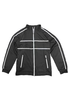 Full zip track jacket w/ zippered pockets 95% polyester, 5% spandex