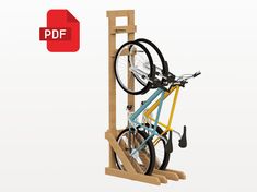 an image of a bike on a stand with the text pdf above it and below it