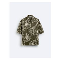 FLORAL PRINT SHIRT Summer Short Sleeve Shirt With Patch Pockets, Green Work Shirt With Patch Pockets, Casual Collared Short Sleeve Shirt With Patch Pockets, Casual Short Sleeve Camp Shirt With Patch Pockets, Casual Camp Shirt With Patch Pockets, Spring Shirt With Patch Pockets And Short Sleeves, Summer Shirt With Patch Pockets And Camp Collar, Summer Shirt With Camp Collar And Patch Pockets, Green Button-up Shirt With Patch Pockets