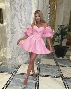 Short Pink Prom Dress, Prom Dress Puffy, Short Hot Pink Dress, Short Puffy Dresses, Hot Pink Party Dresses, Pink Prom Dresses Short, Classy Short Dresses, Look Rose, Puffy Dresses