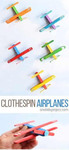 this is an image of clothespin airplanes