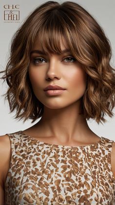 pelo chocolate con reflejos media melena Pelo Chocolate, Meg Ryan Hairstyles, Chocolate Highlights, Hairstyle Curly, French Bob, Modern Haircuts, Meg Ryan