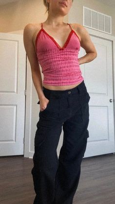 Vintage Y2k era VS pink trendy tank top with lace perfect with low rise jeans for the ultimate y2k aesthetic model is 5'5 120 lbs for a size reference Fitted V-neck Y2k Crop Top, Y2k V-neck Tank Top For Spring, Fitted Y2k V-neck Crop Top, Y2k Stretch Tank Top For Night Out, 90s Stretch Tank Top For Streetwear, Y2k Cotton Crop Top For Night Out, Y2k Style Cotton Crop Top For Night Out, Y2k Style Cotton Crop Top For Spring, Fitted 90s Style Summer Tops