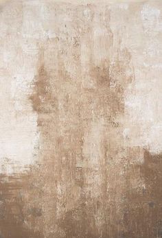 an abstract painting with brown and white colors on the wall, in shades of beige