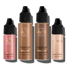 Introducing the Luminess Airbrush Silk 4-in-1 Foundation Makeup Starter Kit, available for a flawless look. This kit features 2 airbrush foundations, high-coverage concealer, and an all-in-one foundation for a complete makeup solution. Elevate your beauty routine with airbrush technology that delivers impeccable coverage and a radiant finish. Transform your makeup game  order now to experience the ultimate in beauty innovation. Size: 0.50 oz.  Color: Rich. Airbrush Makeup Kit, High Coverage Concealer, Makeup Starter Kit, Complete Makeup, Airbrush Foundation, How To Match Foundation, Makeup Spray, Foundation Makeup, Makeup Game