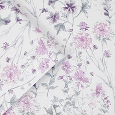 Featuring a gorgeous watercolor illustration of various British wildflowers, the Laura Ashley Wild Meadow Pale Iris Floral Wallpaper is a contemporary take on a floral design. Romantic tones of pale iris against a white background create a pretty, dreamy style. This wallpaper is classy and stylish while still bringing excitement to your interior. • A special type of removable wallpaper that is designed to stick on the wall and peel off easily• Quick & easy 'Paste The Wall' application (you apply Iris Wallpaper, Dreamy Style, Wild Meadow, Wild Flower Meadow, Graham & Brown, Meadow Flowers, Wallpaper Direct, Country Charm, Wallpaper Online