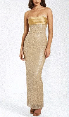 This stunning gold satin maxi dress is adorned with intricate sequins and delicate pearls, creating a truly luxurious and exclusive piece. Its flowing silhouette and exquisite detailing make it the perfect choice for any glamorous occasion. Elevate your wardrobe with this opulent dress. Materials: Sequin & Pearl Be Gold Formal Dresses Long, Gold Beaded Bridesmaid Dresses, Gold Sequin Maxi Dress, Long Pearl Dress, Pearl Maxi Dress, Fitted Gold Midi Dress For Prom, Glamorous Floor-length Sequin Evening Dress, Gold Midi Dress For Evening Parties, Gold Midi Dress For Evening Party Season