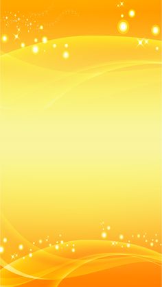 an abstract yellow background with stars and swirls on the edges, in shades of orange