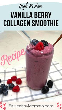 collagen smoothie recipe Smoothie Collagen, Collagen Smoothie Recipes, Beets Smoothie Recipes, Healthy High Protein Recipes, Collagen Smoothie, 20g Of Protein, Collagen Coffee, Collagen Recipes, Beet Smoothie