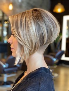 Angled Bob Haircut 2024 Ideas: 32 Stylish Looks for Short, Medium, Long Hair with Bangs and Layers Undercut Angled Bob, Stacked Angled Bob Haircut For Fine Hair, Medium Long Hair With Bangs, Undercut Short Bob, A Line Bob Medium, Hair With Bangs And Layers, Long Hair With Bangs And Layers, Caramel Hair Color Ideas