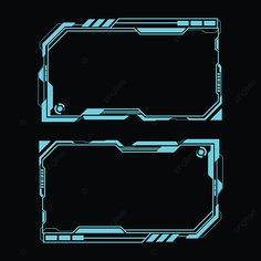 two blue rectangles in the shape of an electronic device on a black background