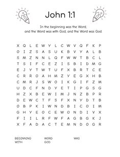 the word search page for john 1