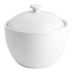 a white bowl with a lid on a white background