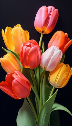 a vase filled with colorful flowers on top of a table