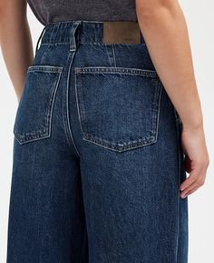 Wide Sweep Denim Trousers | Madewell Waist Jeans, Denim Trousers, Wide Legs, Back Patch, High Waist Jeans, Madewell, Casual Pants, Denim Jeans, High Waist