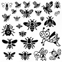 Bee Stencils Free Printable, Bee Vector, Bee Silhouette, Bee Stencil, Bee Decals, Bee Svg, Bee Images, Bee Clipart, Bee Designs