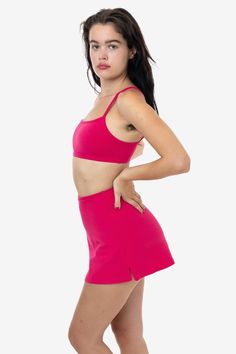 Hot Pink Cute College Outfits, Cheer Shorts, Skort Style, Fitted Shorts, Pose Inspiration, Los Angeles Apparel, Comfortable Skirts, Cute Gym Outfits, Pretty Shorts