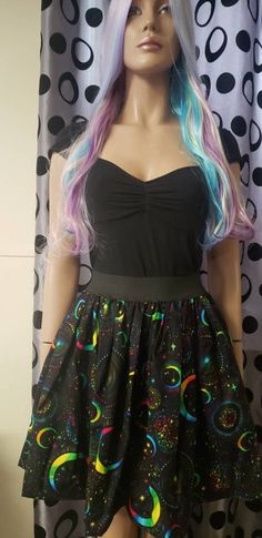 Celestial rainbow skirt Stetchy elastic waistband  Available in all sizes xs to 3 xl  Or made to measure  100% cotton Celestial Skirt, Rainbow Skirt, Beautiful Skirts, Cute Skirts, Fit Check, Cool Fabric, Rainbow, Elastic, Skirt