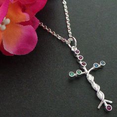 Silver Laminin Cross Necklace Laminin Molecule, Dna Science, Chemistry Jewelry, Dna Jewelry, Science Chemistry, Bezel Necklace, Diamond Solitaire Necklace, Solitaire Necklaces, Jewelry Christmas