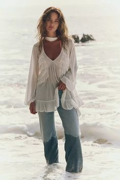 Tops + Tees for Women | Free People UK Tunic Shirt Outfit, Off The Shoulder Tops, Free People Style, White Lace Top, Shoulder Tops, Neck Scarf, Tees For Women, Tunic Shirt, Vacation Outfits