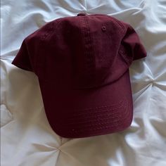 Maroon Baseball Hat. Velcro Strap. Never Worn. Casual Burgundy Hat One Size Fits Most, Adjustable Burgundy Casual Hat, Casual Adjustable Burgundy Hat, Reds Baseball, Red Cap, Baseball Hat, Velcro Straps, Dark Red, Baseball Cap