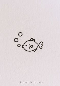 a drawing of a fish with bubbles in it's mouth