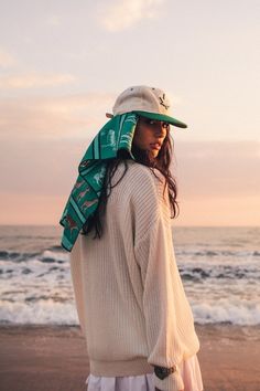 beached. Head Scarf And Hat, Scarf Under Hat Style, Cap With Scarf, Scarf On Head, Summer Headwear, Beach Scarf, Mode Turban, Photographie Portrait Inspiration, Head Scarf Styles